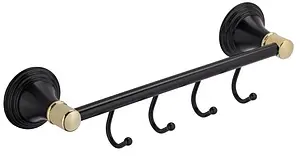 Планка с 4-мя крючками Fixsen Luksor чёрный/золото FX-71605-4B Планка с 4-мя крючками Fixsen Luksor чёрный/золото FX-71605-4B, 1