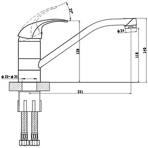 Смеситель для кухни Gross Aqua Elegance хром 3509500C-G0146 Смеситель для кухни Gross Aqua Elegance хром 3509500C-G0146, 2