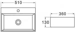 Раковина BelBagno 51 белый BB1340 Раковина BelBagno 51 белый BB1340, 2