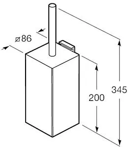 Ёршик для унитаза Roca Rubik чёрный матовый/хром 816851024, 2