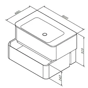 Тумба-умывальник подвесная Am.Pm Sensation 80 мятный M30FHX0802GG+M30WPC0801WG, 2