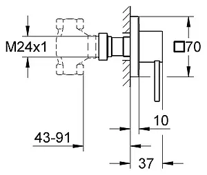 Вентиль запорный Grohe Allure хром 19384000, 2