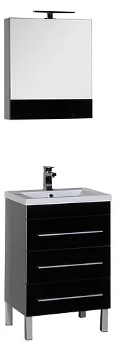 Шкаф-зеркало Aquanet Верона 58 L чёрный 00175384