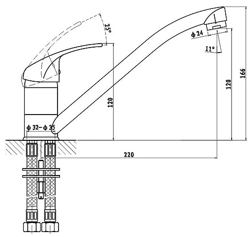Смеситель для кухни Gross Aqua Mini хром 3210213C-G0110