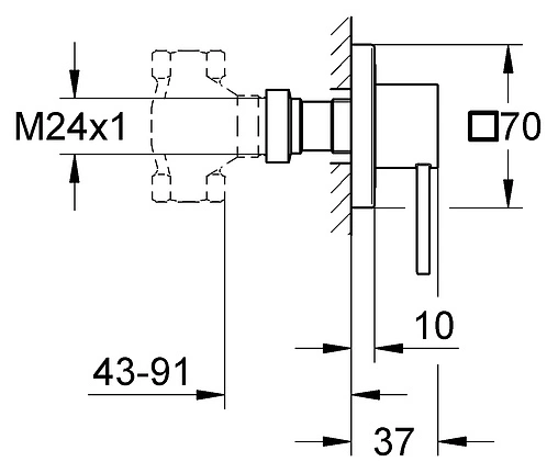 Вентиль запорный Grohe Allure хром 19384000