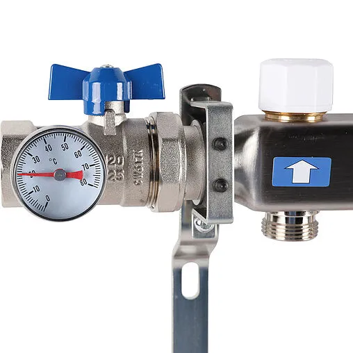 Группа коллекторная с расходомерами 12 отводов 1"в/в x ¾"ек Rommer RMS-1210-000012