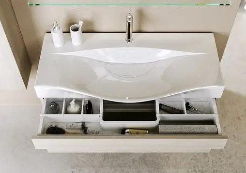 Тумба под умывальник Aqwella Bergamo 100 белый Ber.01.10/W