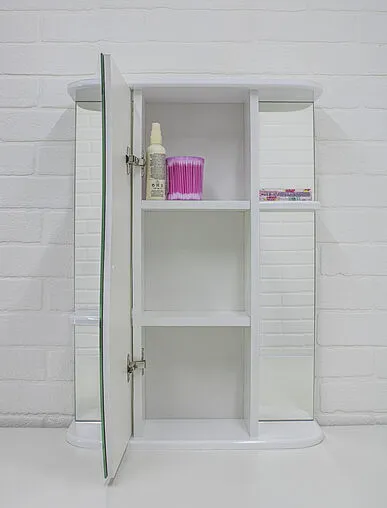 Шкаф-зеркало Айсберг Волна 2-55 L белый DA1038HZ