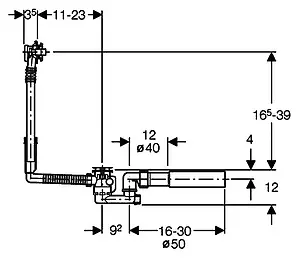 Слив-перелив для ванны Geberit хром 150.520.21.1 Слив-перелив для ванны Geberit хром 150.520.21.1, 2