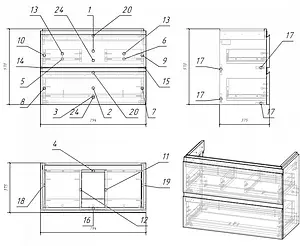 Тумба под умывальник подвесная Cersanit Moduo Slim 80 белый 64126 Тумба под умывальник подвесная Cersanit Moduo Slim 80 белый 64126, 2
