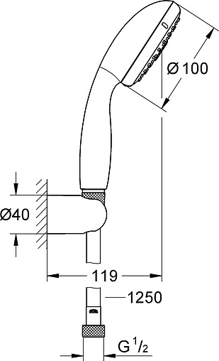 Душевой набор Grohe Tempesta New 100 II хром 27799001