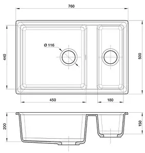 Мойка кухонная GranFest Level LV-760K песочный Мойка кухонная GranFest Level LV-760K песочный, 2