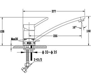 Смеситель для кухни Ewigstein темно-бежевый 17240045 темно-бежевый, 2