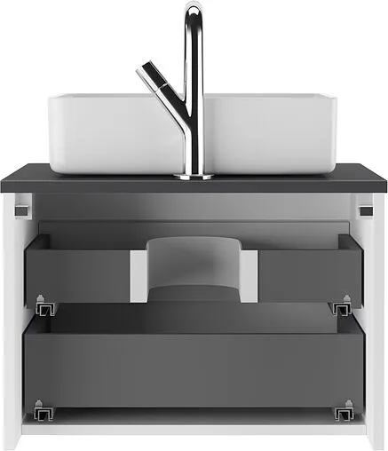 Тумба под умывальник подвесной Домино Senator 60 белый/графит DS4304T