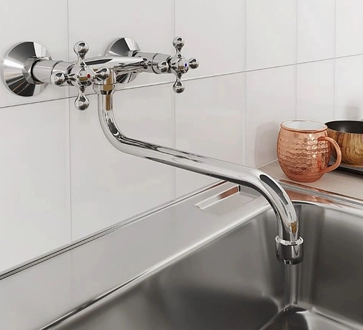 Смеситель для кухни настенный Milardo Duplex хром DUPSB00M09