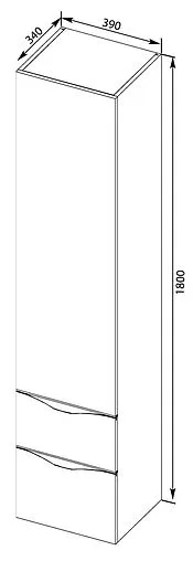 Шкаф-пенал подвесной Aquanet Эвора сливочный 184019