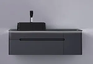 Тумба-умывальник подвесная Jorno Shine 120 антрацит Shi.01.120-M/P/A+ Тумба-умывальник подвесная Jorno Shine 120 антрацит Shi.01.120-M/P/A+, 2
