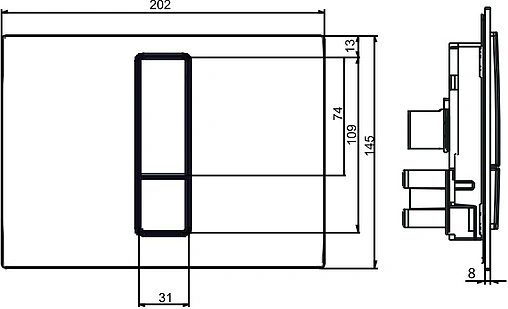 Комплект 5 в 1 Sanit INEO PLUS 90.733.00..S004+16.750.93..0000+10AR02010SV+40D40200I-S с кнопкой 16.750.93..0000 хром матовый