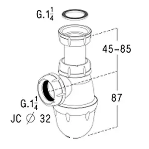 Сифон бутылочный для раковины Nicoll L211 белый 0201001 Сифон бутылочный для раковины Nicoll L211 белый 0201001, 2
