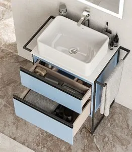 Тумба-умывальник подвесная Roca Domi 60 небесный синий ZRU9307870+ Тумба-умывальник подвесная Roca Domi 60 небесный синий ZRU9307870+, 4