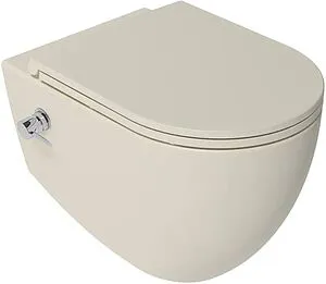 Унитаз подвесной безободковый с функцией биде и встроенным смесителем ISVEA Infinity слоновая кость 10NFS1005I-2K Унитаз подвесной безободковый с функцией биде и встроенным смесителем ISVEA Infinity слоновая кость 10NFS1005I-2K, 1