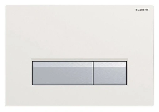 Клавиша смыва для унитаза с системой удаления запахов Geberit Sigma 40 115.600.KQ.1 кнопки/алюминий матовый, рамка/белый