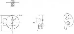 Смеситель для ванны скрытого монтажа Bravat Rhein хром PB8429564CP-2-ENG, 2