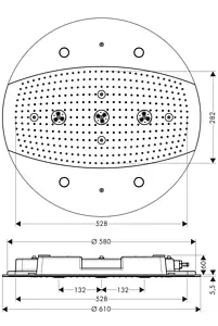 Лейка верхнего душа с подсветкой Hansgrohe Raindance Rainmaker 600 3jet хром 26117000 Лейка верхнего душа с подсветкой Hansgrohe Raindance Rainmaker 600 3jet хром 26117000, 2