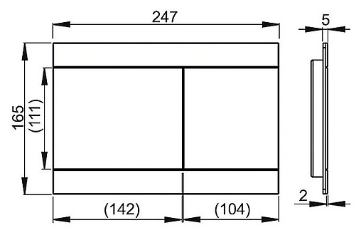 Клавиша смыва для унитаза AlcaPlast FLAT FUN хром матовый