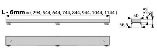 Решетка для лотка под плитку 1144мм AlcaPlast Floor-1150