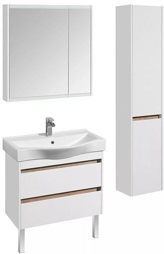 Шкаф-зеркало Aquaton Нортон 80 белый глянец 1A249202NT010