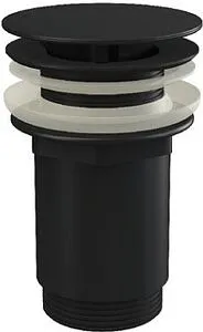 Выпуск без перекрытия для раковины без перелива Ravak чёрный матовый X01762, 1