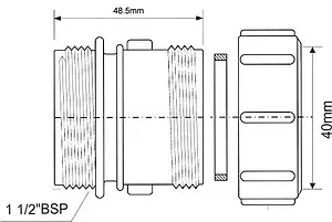 Муфта переходная 1½"x40мм Mc Alpine T31M-40 Муфта переходная 1½"x40мм Mc Alpine T31M-40, 2