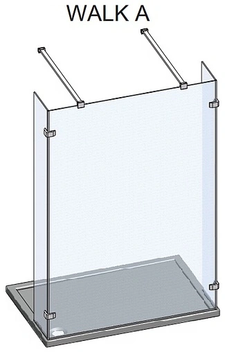Душевое ограждение 1500мм прозрачное стекло Roltechnik Walk WALK A/1500 934-1500000-00-02
