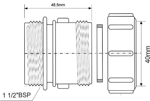 Муфта переходная 1½&quot;x40мм Mc Alpine T31M-40