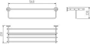 Полка для полотенец SMARTsant Модерн хром SM02012AA, 2
