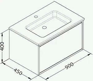 Тумба-умывальник подвесная ISVEA Pro 90 антрацит 21MGS019191I+10SL50091SV Тумба-умывальник подвесная ISVEA Pro 90 антрацит 21MGS019191I+10SL50091SV, 2