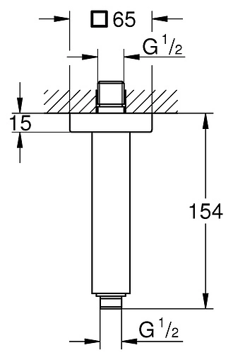 Держатель верхнего душа на потолок Grohe Rainshower хром 27711000