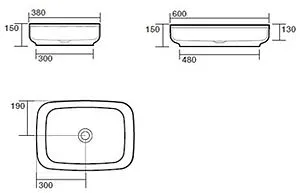 Раковина Kerasan Tribeca 60 белый 514101 Раковина Kerasan Tribeca 60 белый 514101, 2