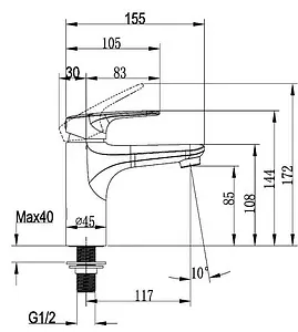 Кран для раковины Villeroy&Boch O.novo Start хром TVW10500111061 Кран для раковины Villeroy&Boch O.novo Start хром TVW10500111061, 2