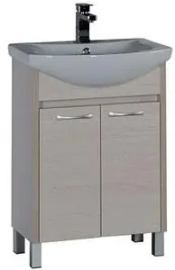 Тумба-умывальник напольная Aquanet Донна 60 дуб белый 00169041+00168863, 1