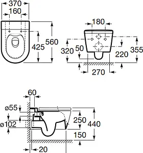 Унитаз подвесной безободковый Roca Inspira Round Rimless белый 346527000 Унитаз подвесной безободковый Roca Inspira Round Rimless белый 346527000, 2