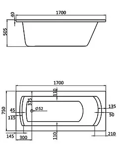 Ванна акриловая Santek Монако XL 170x75 1WH111980, 2