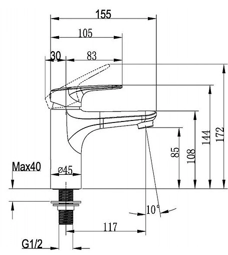Кран для раковины Villeroy&amp;Boch O.novo Start хром TVW10500111061