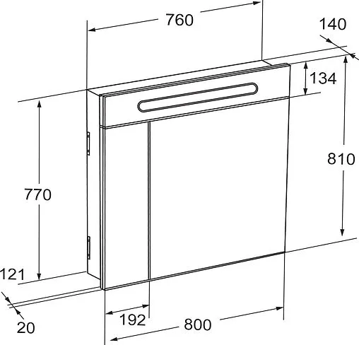 Шкаф-зеркало Roca Victoria Nord Black Edition 80 R чёрный ZRU9000100