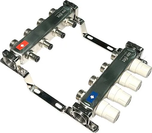Группа коллекторная без расходомеров 4 отвода 1&quot;в/в x ¾&quot;ек Uni-fitt OPTIMAL 451B4304.RU