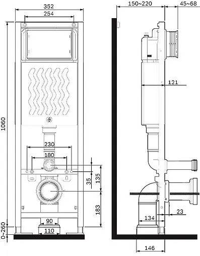 Инсталляция для подвесного унитаза Am.Pm ErgoFit I012711 Инсталляция для подвесного унитаза Am.Pm ErgoFit I012711