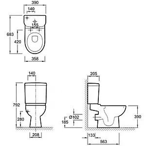 Бачок для унитаза Jacob Delafon Kandel белый E1369-00 Бачок для унитаза Jacob Delafon Kandel белый E1369-00, 3