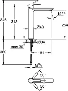 Смеситель для раковины Grohe Lineare полированная сталь 23405DC1, 2