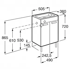 Тумба-умывальник Roca Debba 50 белый глянец ZRU9302710+32799J00Y Тумба-умывальник Roca Debba 50 белый глянец ZRU9302710+32799J00Y, 2
